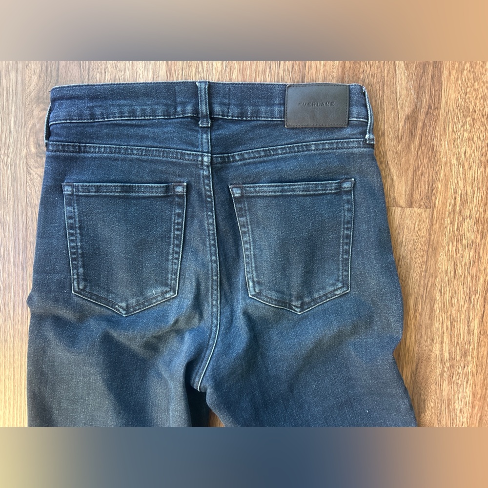 EVERLANE The Authentic Stretch Slim Bootcut Jean Dark Wash Casual Denim Size 26 - Picture 12 of 14